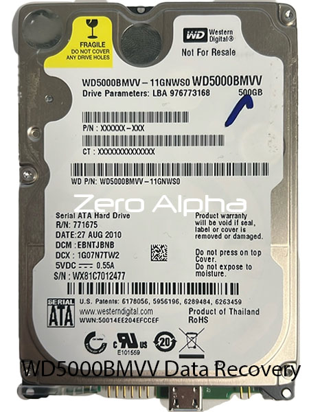 Western Digital WD5000BMVV data recovery